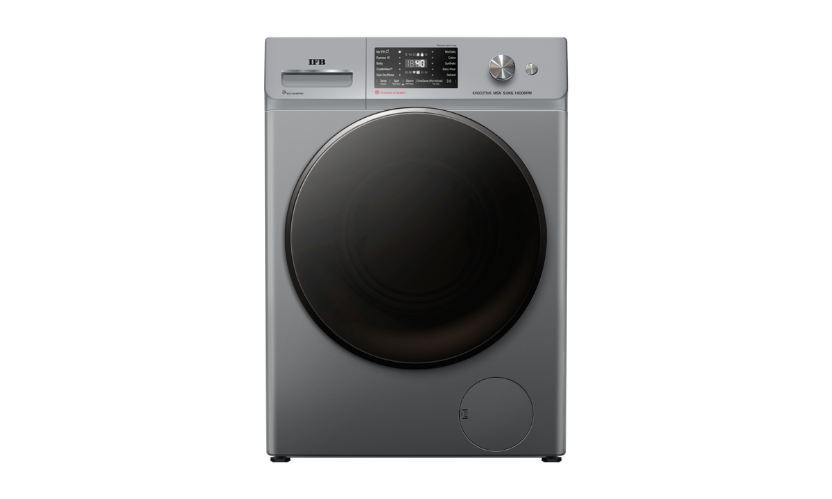 IFB EXECUTIVE MSN 9014K CMS Front Load Washing Machine Metallic Silver — Front View