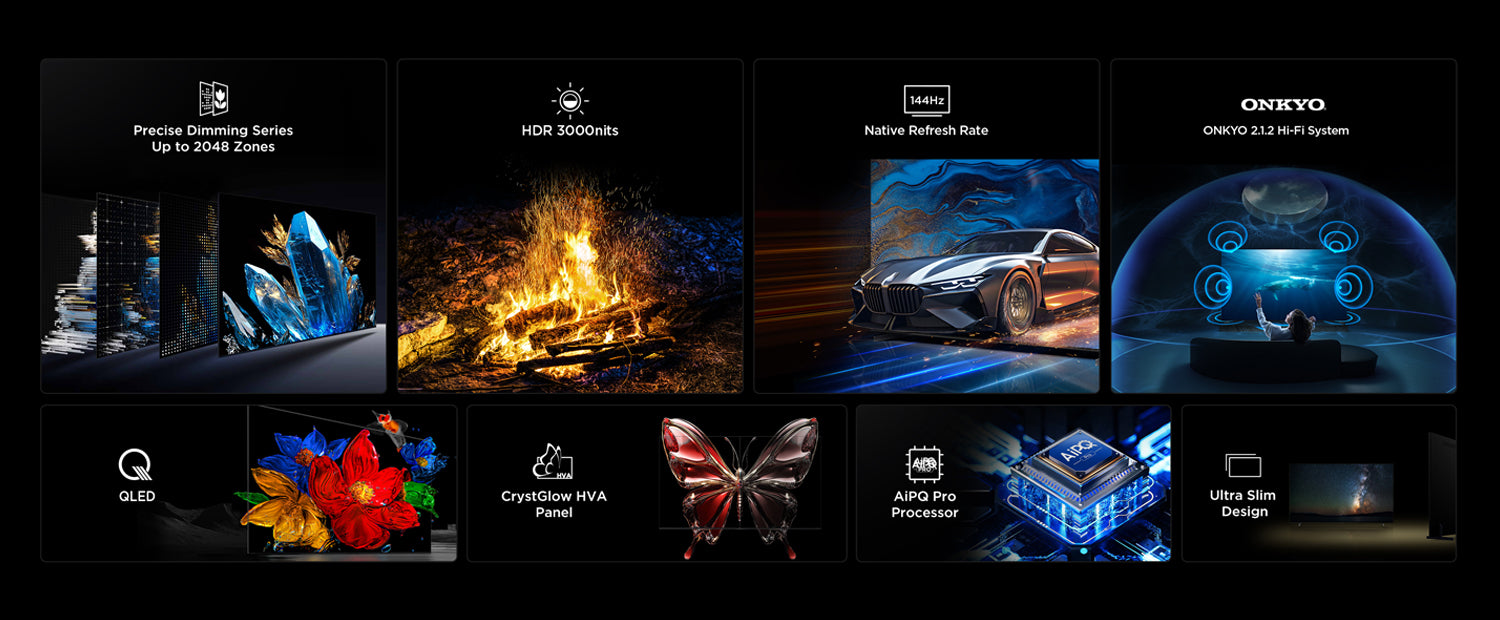 TCL 75-inch C72K QD-MiniLED 4K Smart Google TV with ONKYO Audio