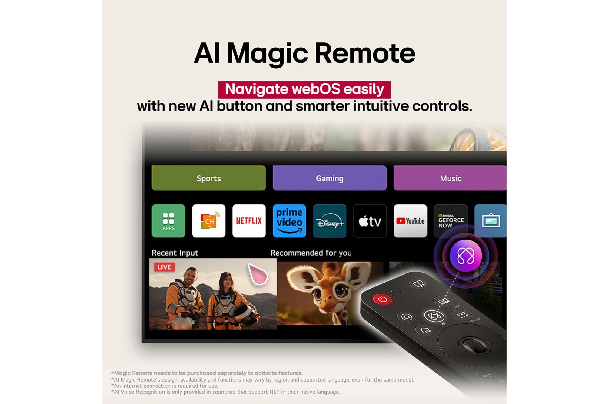 LG 43UA8200 4K UHD AI Smart TV with α7 Gen8 Processor, HDR10, Dolby Atmos