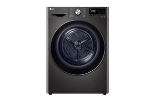 LG DHV09SAB 9 kg Heat Pump Dryer Black Steel — Front View