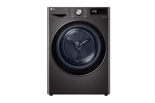 LG DHV09SAB 9 kg Heat Pump Dryer Black Steel — Front View