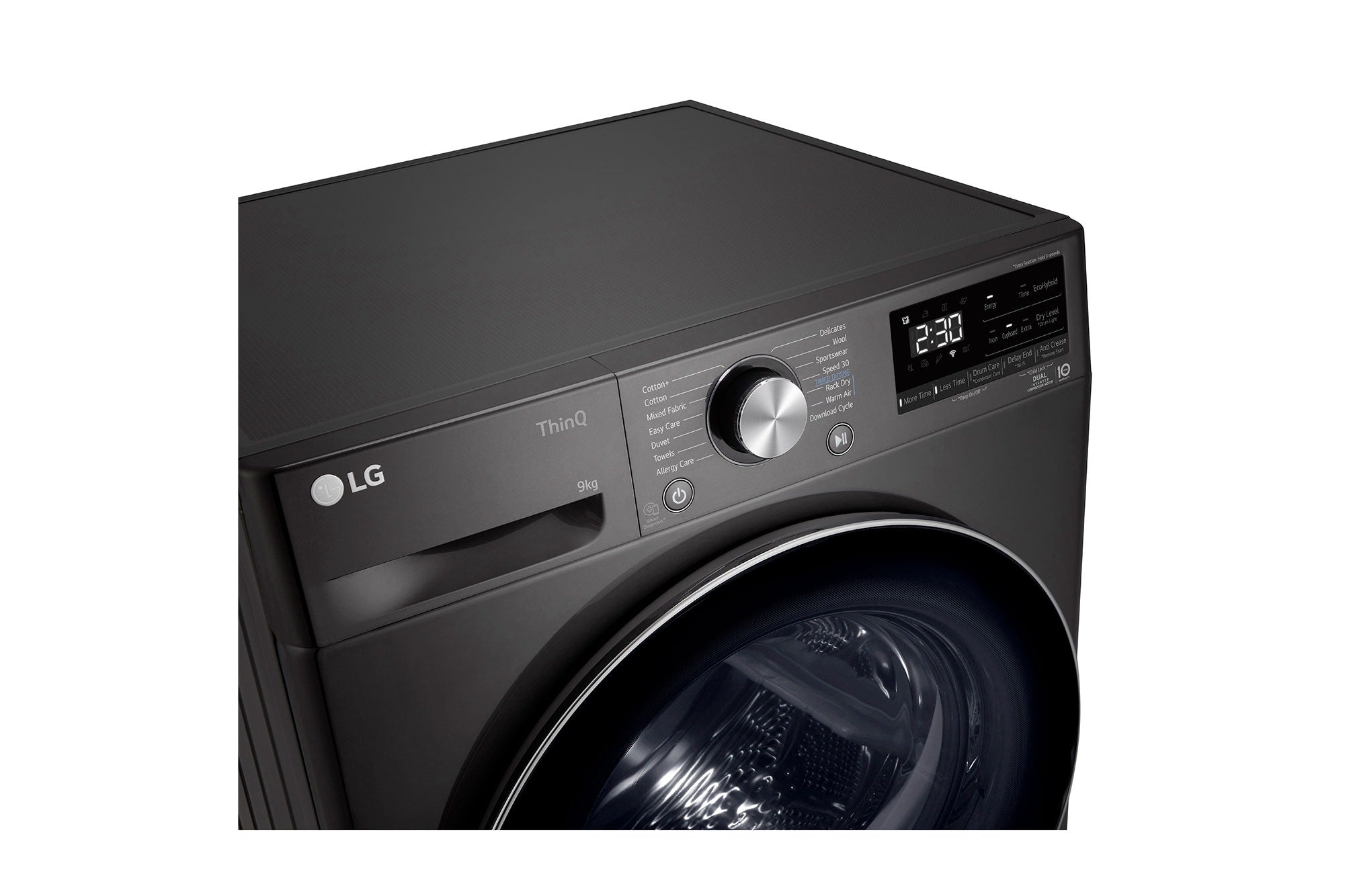 LG 9kg Dual Inverter Heat Pump Dryer: Black Steel, Energy Efficient Laundry