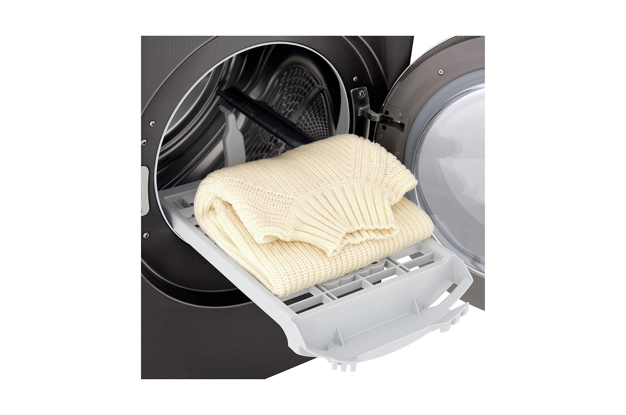 LG 9kg Dual Inverter Heat Pump Dryer: Black Steel, Energy Efficient Laundry