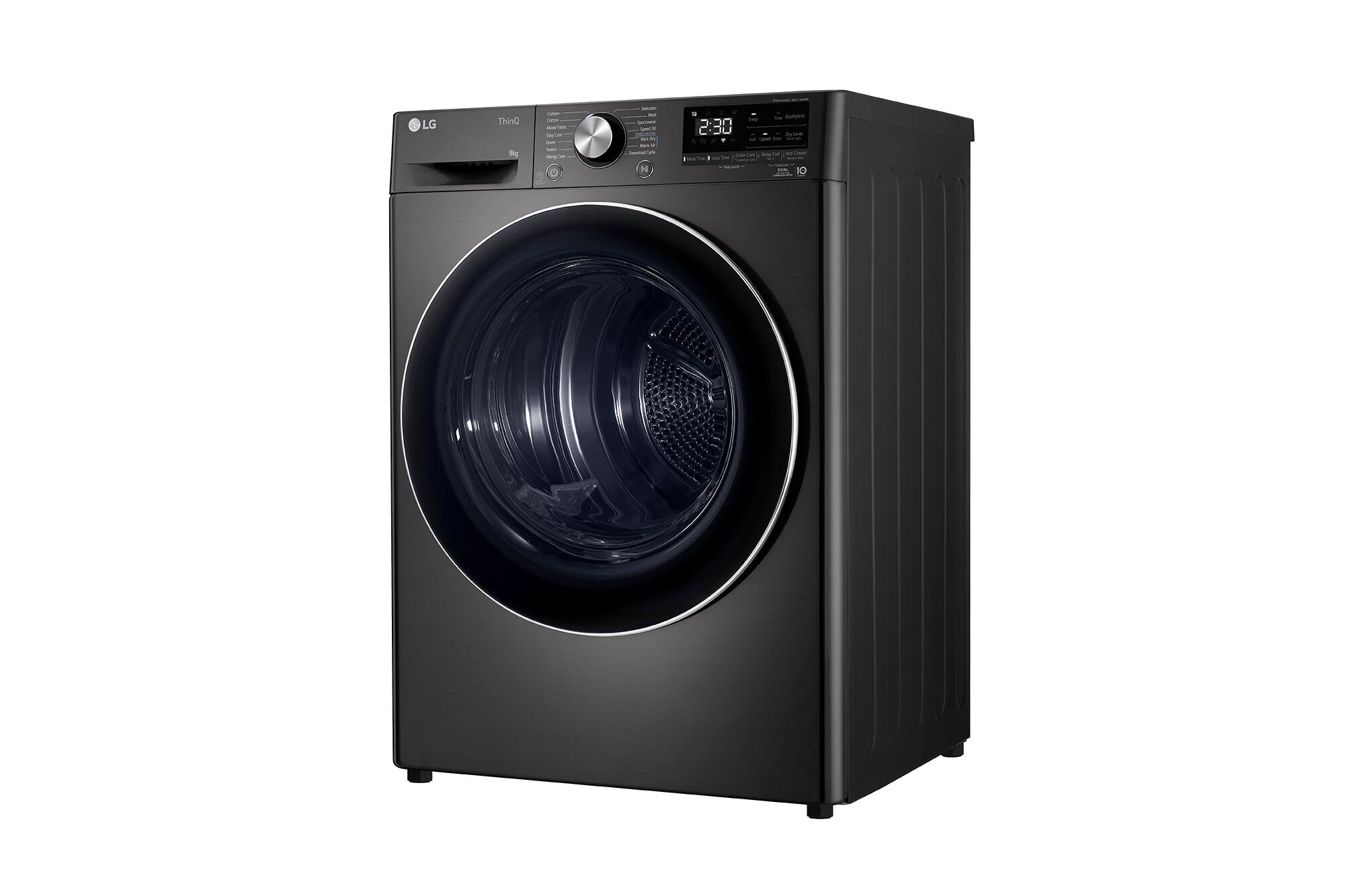 LG 9kg Dual Inverter Heat Pump Dryer: Black Steel, Energy Efficient Laundry