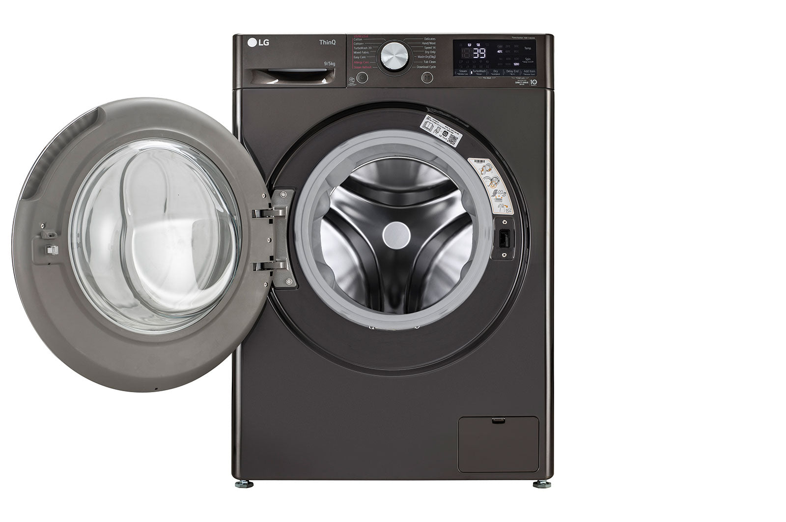 LG 9/5kg AI Direct Drive Front Load Washer Dryer, Smart Black VCM