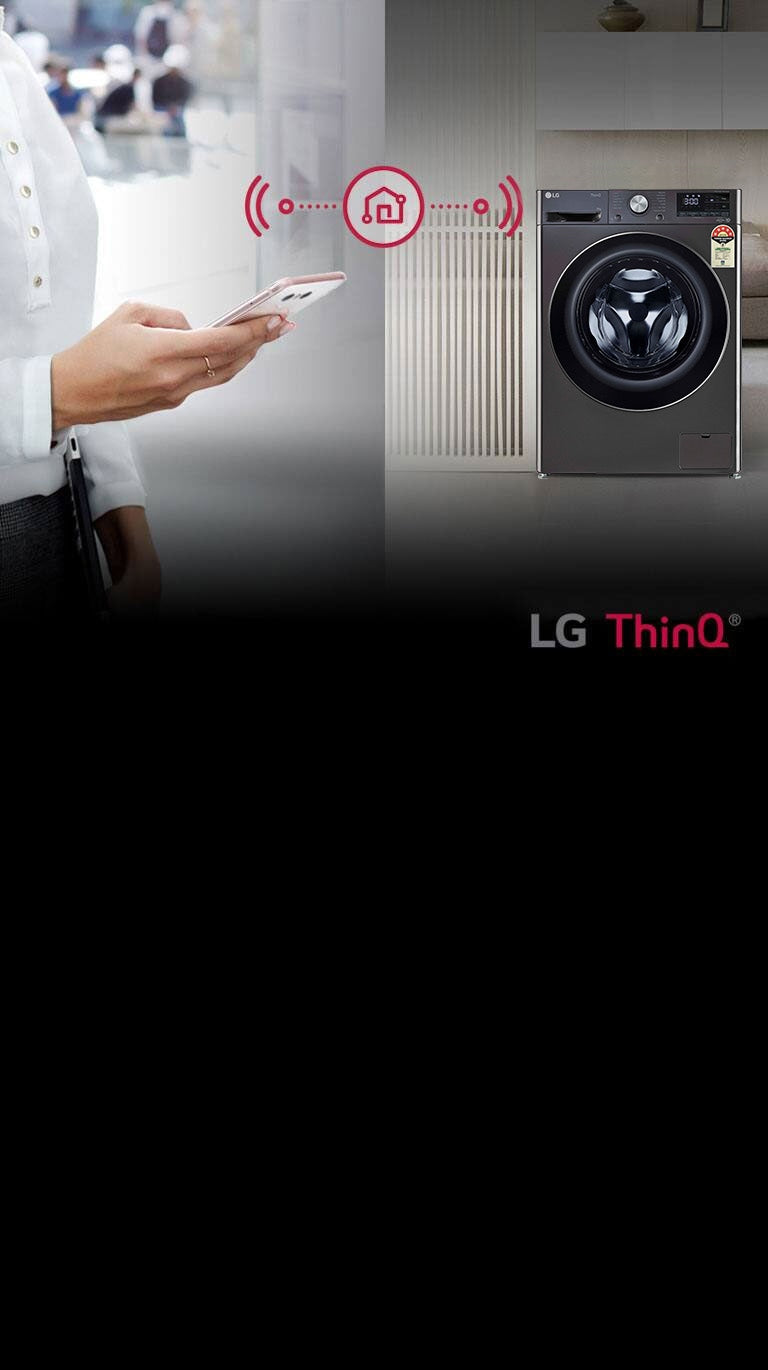 LG 10Kg AI Direct Drive™ Front Load Washing Machine with Steam, Middle Black
