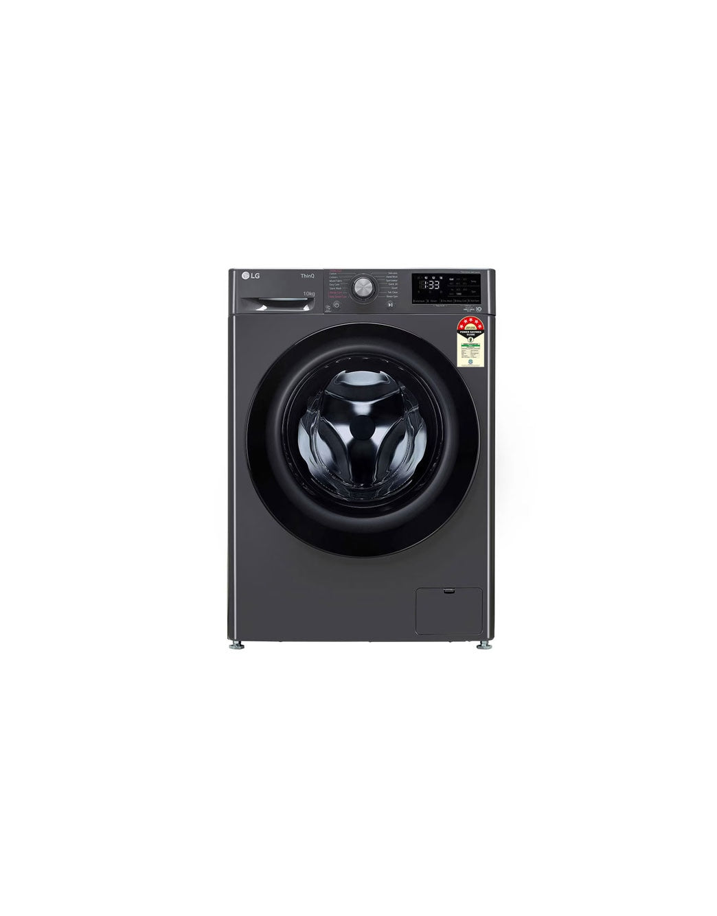 LG 10Kg AI Direct Drive™ Front Load Washing Machine with Steam, Middle Black