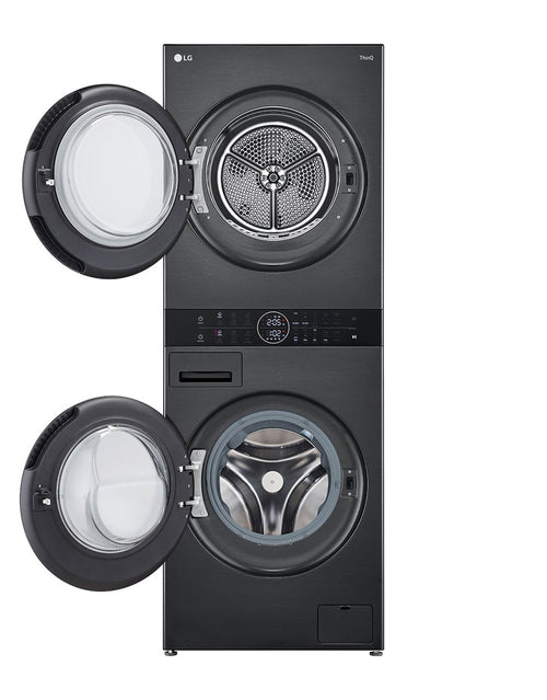 LG FWT1310PB WashTower 13kg Washer 10kg Dryer Platinum Black - Side View