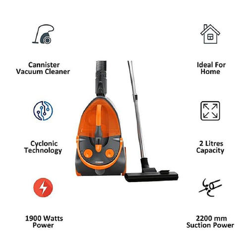 Eureka Forbes MaxxVac 1900W Canister Vacuum Cleaner with Cyclonic Technology + 2L Bagless + Auto Cord Winder + Blower Function (MaxxVac)