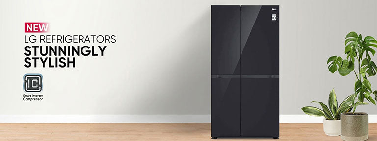 LG 650L Wi-Fi Convertible Side-by-Side Refrigerator with DoorCooling+™, Black Mirror Finish