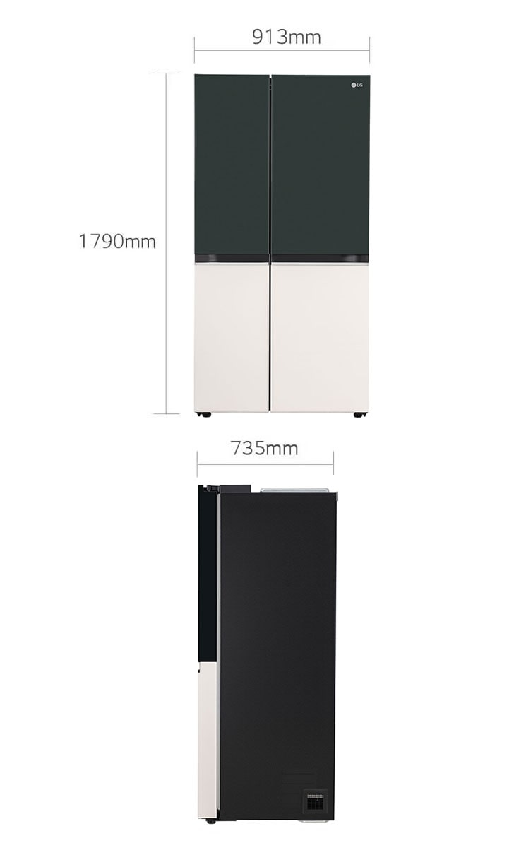 LG 650L Smart Side-by-Side Refrigerator with Wi-Fi Convertible, DoorCooling+, Emerald Tango