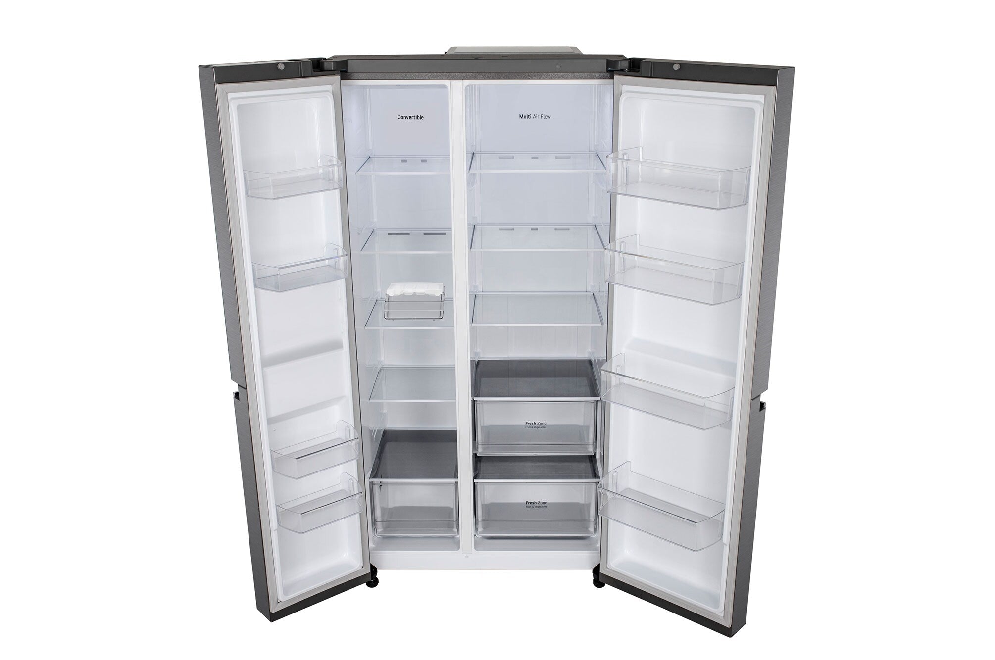 LG 650L Convertible Side-by-Side Refrigerator, Multi-Air Flow, Smart Diagnosis, Dazzle Steel