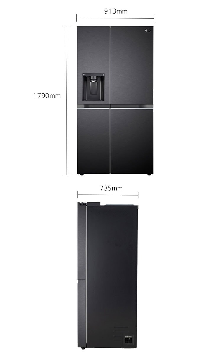 LG 630L Smart Inverter Side-by-Side Refrigerator, Wi-Fi, Ice Dispenser