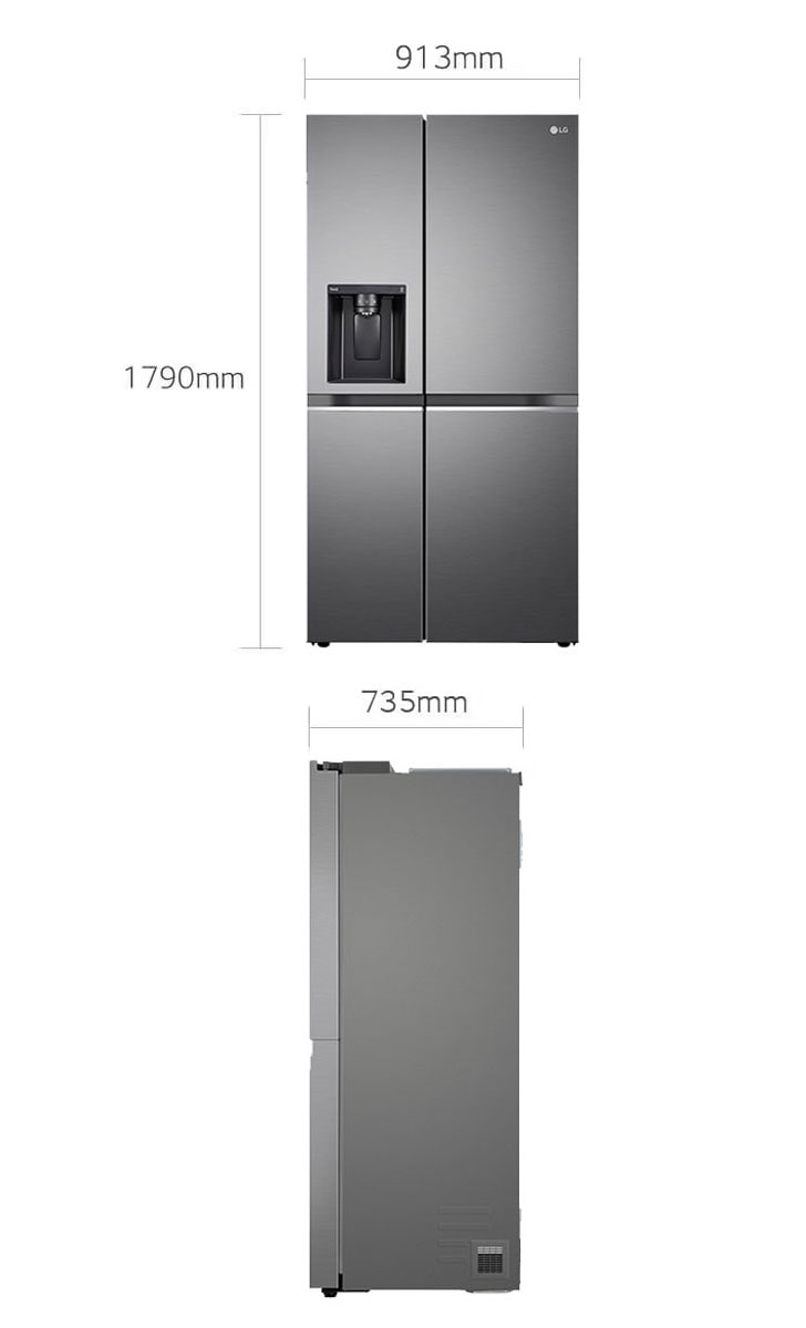 LG 630L Smart Convertible Side-by-Side Refrigerator with Water Dispenser
