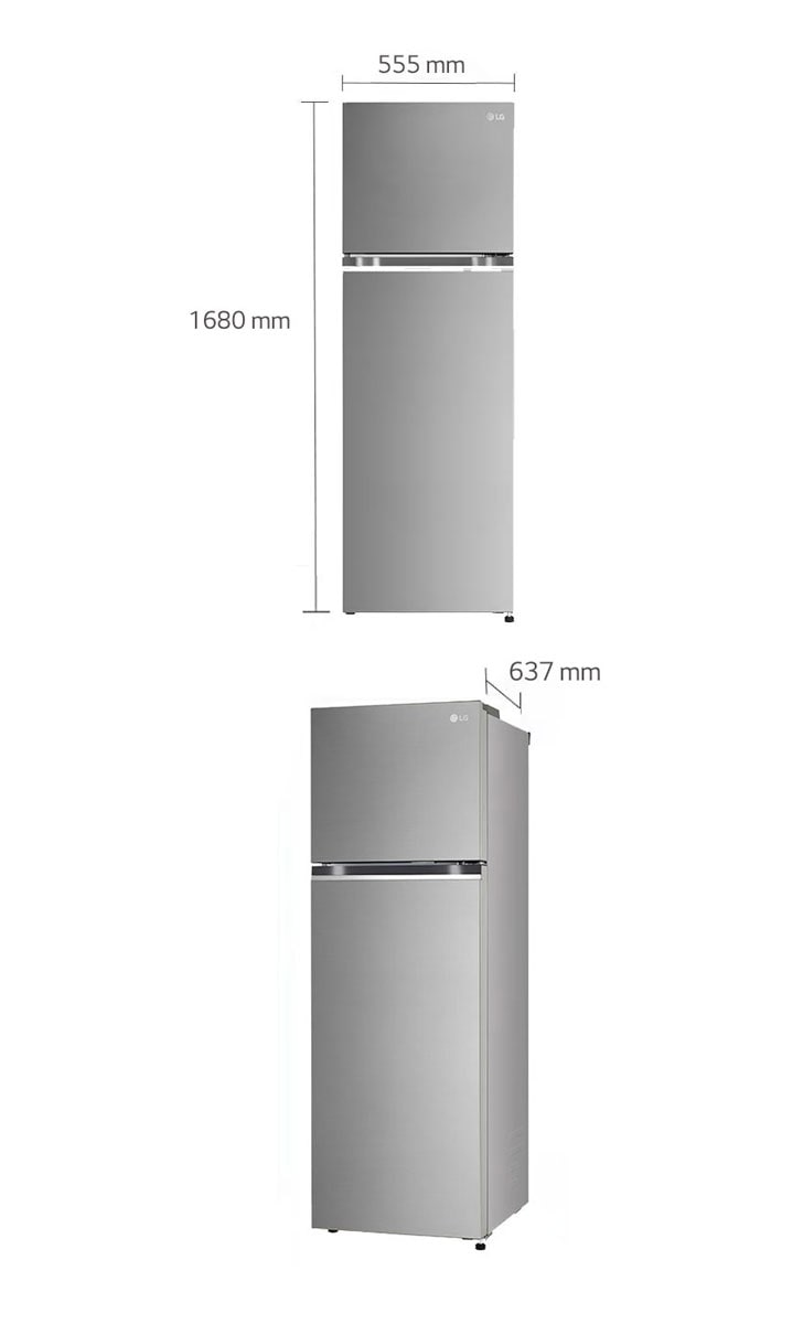 LG 272L Frost-Free Smart Inverter Double Door Refrigerator with Multi Air Flow