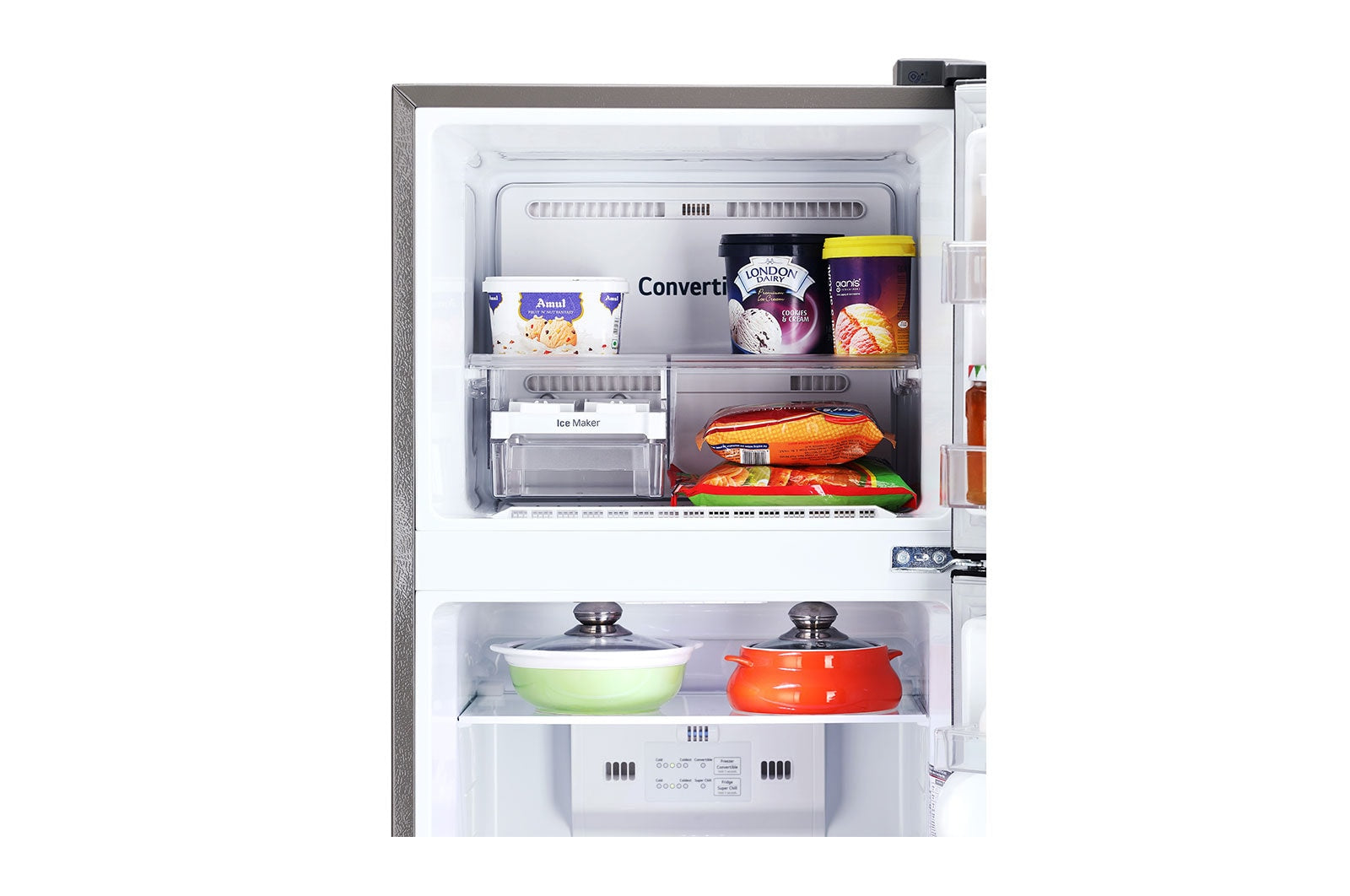 LG 288L Smart Inverter Convertible Double Door Refrigerator - Shiny Steel, 2 Star