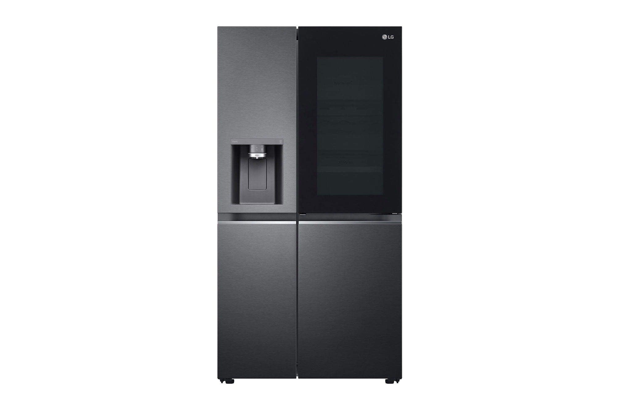 LG 630L InstaView Side-by-Side Refrigerator with Wi-Fi, Matte Black, 3 Star