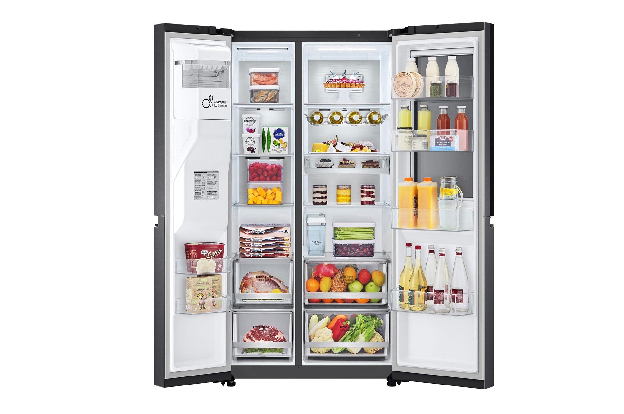 LG 630L InstaView Side-by-Side Refrigerator with Wi-Fi, Matte Black, 3 Star