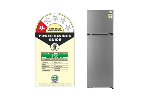 LG GLT2816WXDS 276L Double Door Refrigerator Dazzle Steel - Angle View