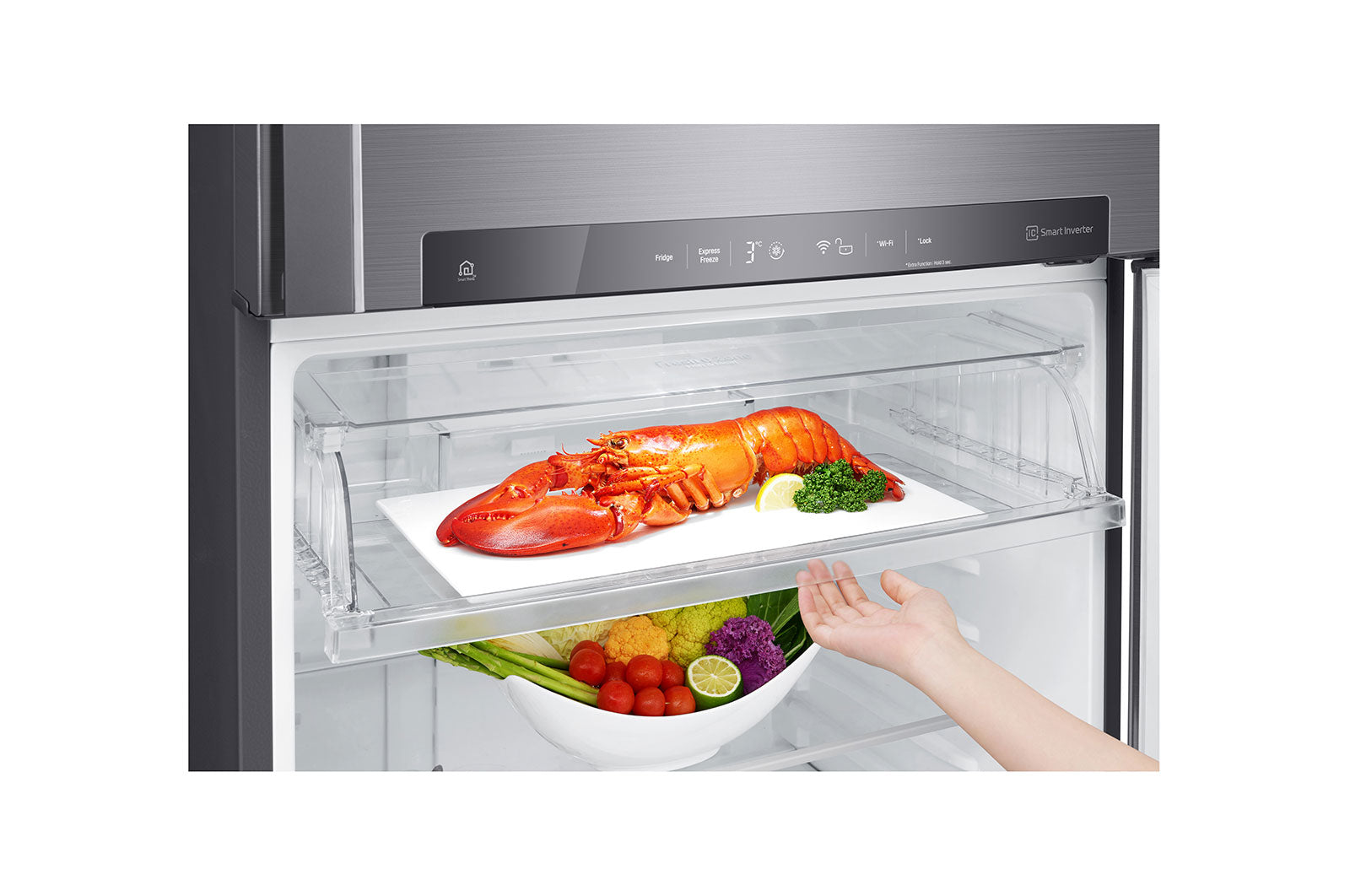 LG 506L Smart Inverter Wi-Fi Frost-Free Double Door Refrigerator - Shiny Steel