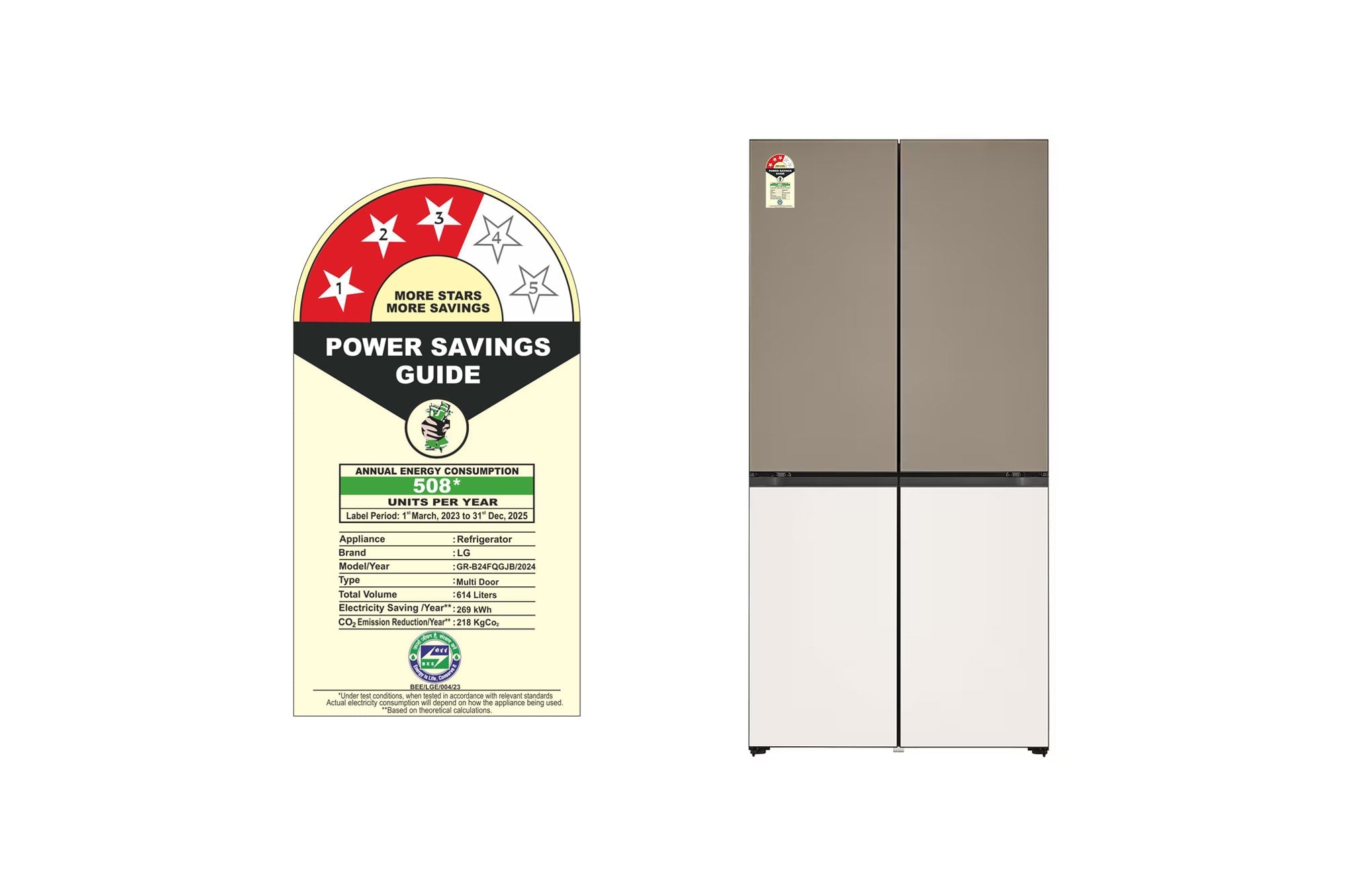LG 614L French Door Refrigerator: Objet Collection, Door Cooling+, Smart Inverter