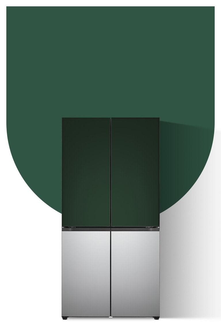 LG 614L French Door Objet Collection Refrigerator Smart Inverter Green-Sliver Finish