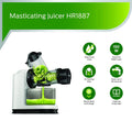 Philips Masticating Slow Juicer 150W with XL Feed Tube (HR1887/81)