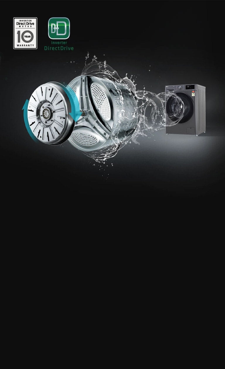 LG 9KG Front Load Washing Machine with Inverter Direct Drive & Steam