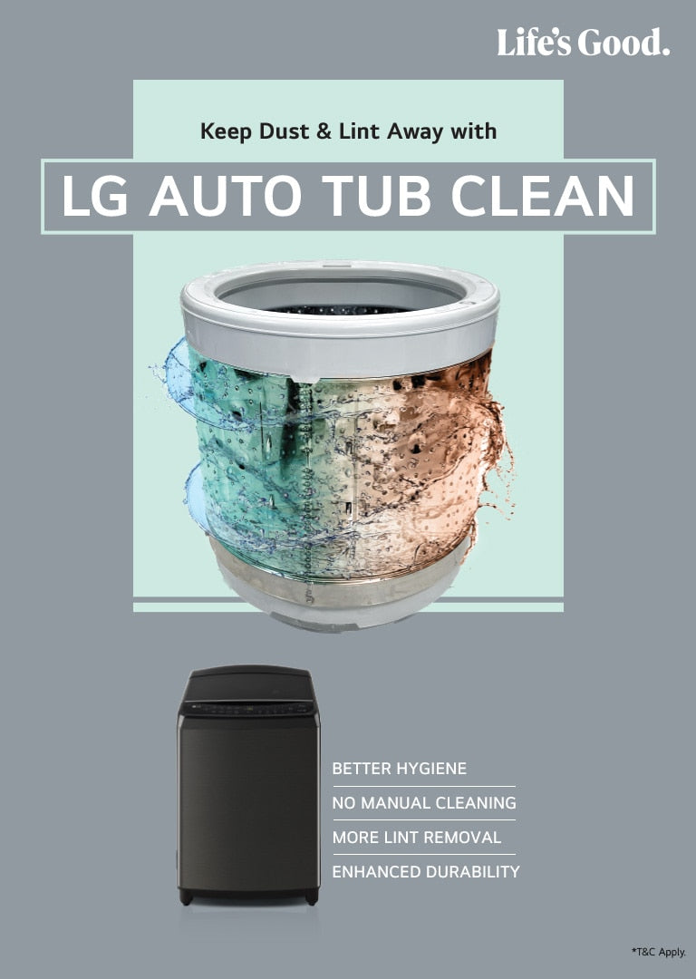 LG 8Kg Smart Inverter Top Load Washing Machine: TurboDrum, Jet Spray+, Auto Clean