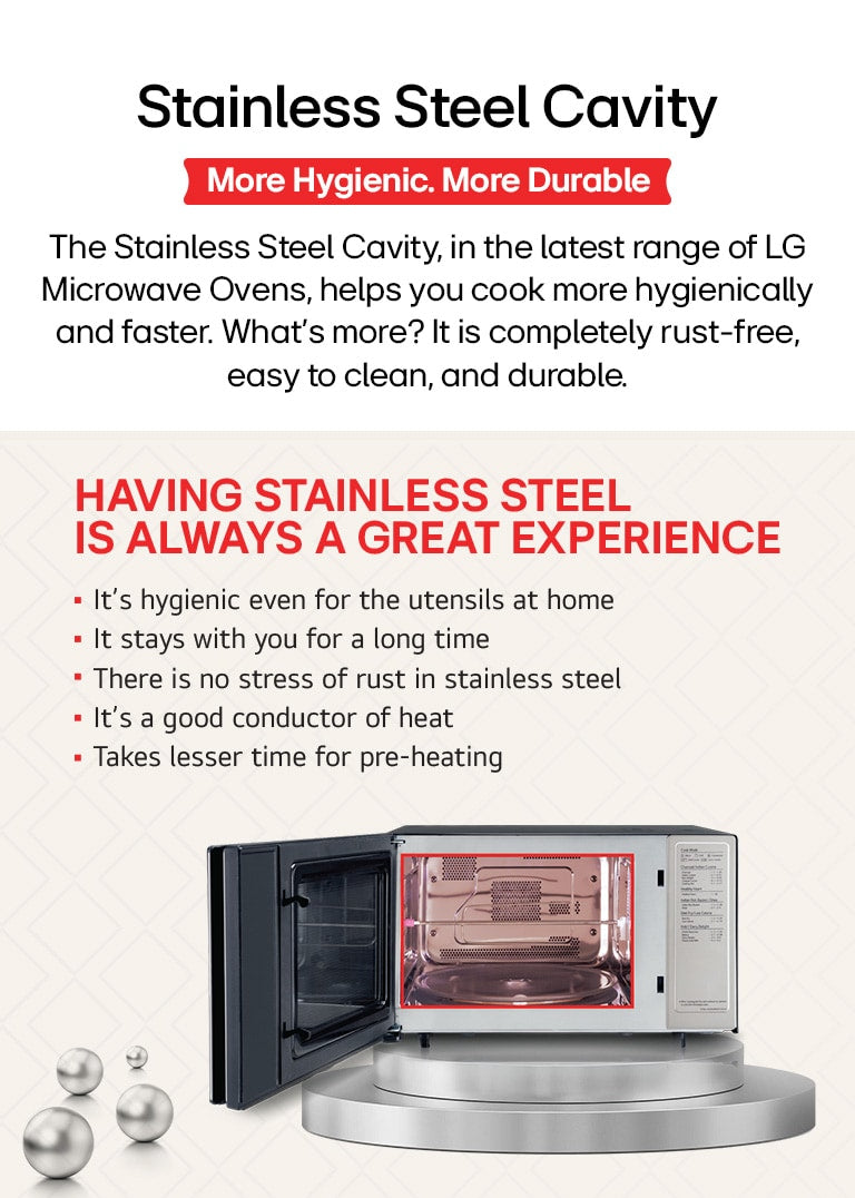 LG 21L Convection Microwave Oven: Health Plus, Quartz Heater, 151 Auto Cook