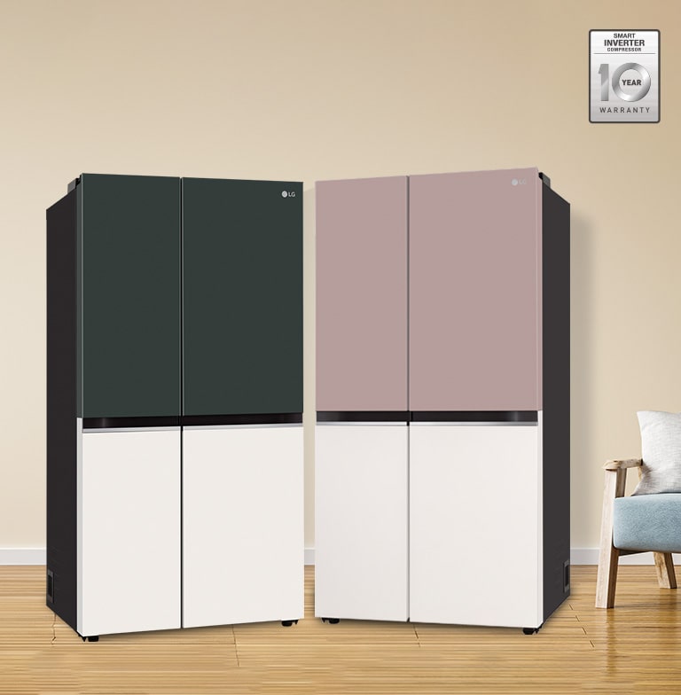 LG 650L Smart Side-by-Side Refrigerator with Wi-Fi Convertible, DoorCooling+, Emerald Tango