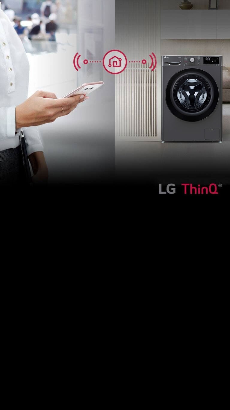 LG 7KG Smart Inverter Direct Drive Front Load Washing Machine, Middle Black