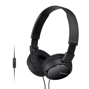 Sony On-Ear Stereo Headphones with Mic and Tangle Free Cable (MDR-ZX110AP)