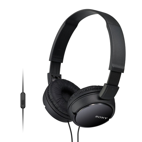 Sony On-Ear Stereo Headphones with Mic and Tangle Free Cable (MDR-ZX110AP)