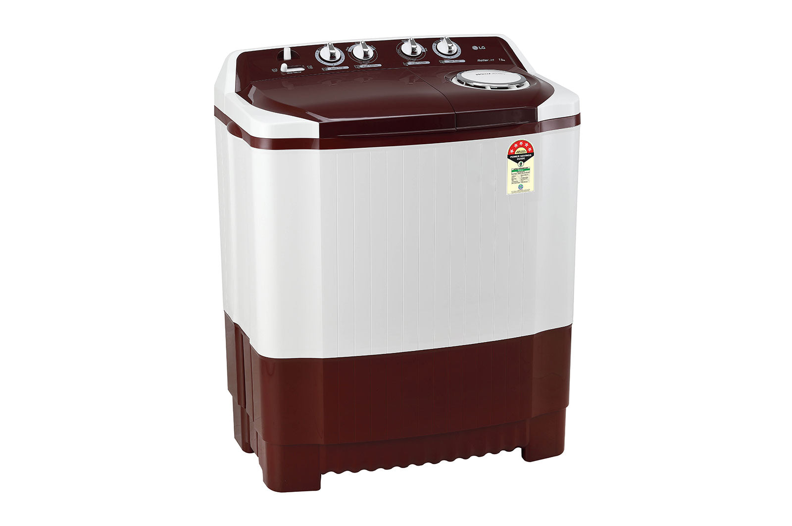 LG 7.5 Kg Semi-Automatic Top Load Washing Machine Roller Jet Pulsator Burgundy