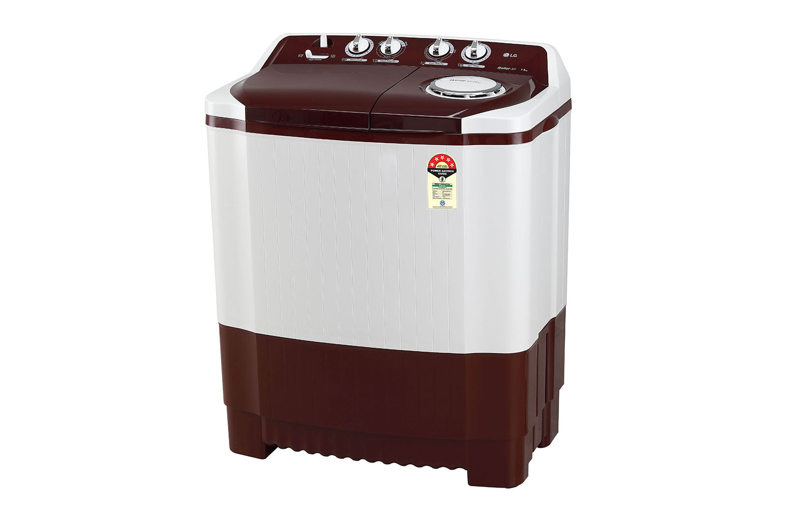 LG 7.5 Kg Semi-Automatic Top Load Washing Machine Roller Jet Pulsator Burgundy
