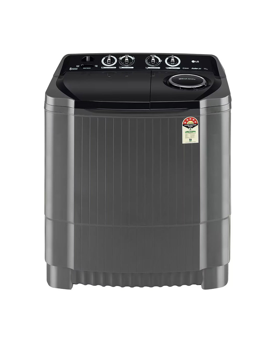 LG P9555SKAZ 9.5Kg Semi Automatic Top Load Washing Machine Middle Black - Front View