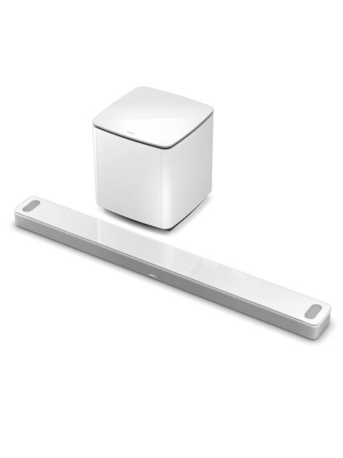 Bose Smart Ultra Soundbar + Bass Module 700 White Smoke - Bundle View