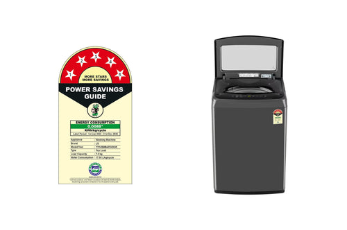 LG T70VBMB4ZD 7Kg Fully Automatic Top Load Washing Machine Middle Black - Side View
