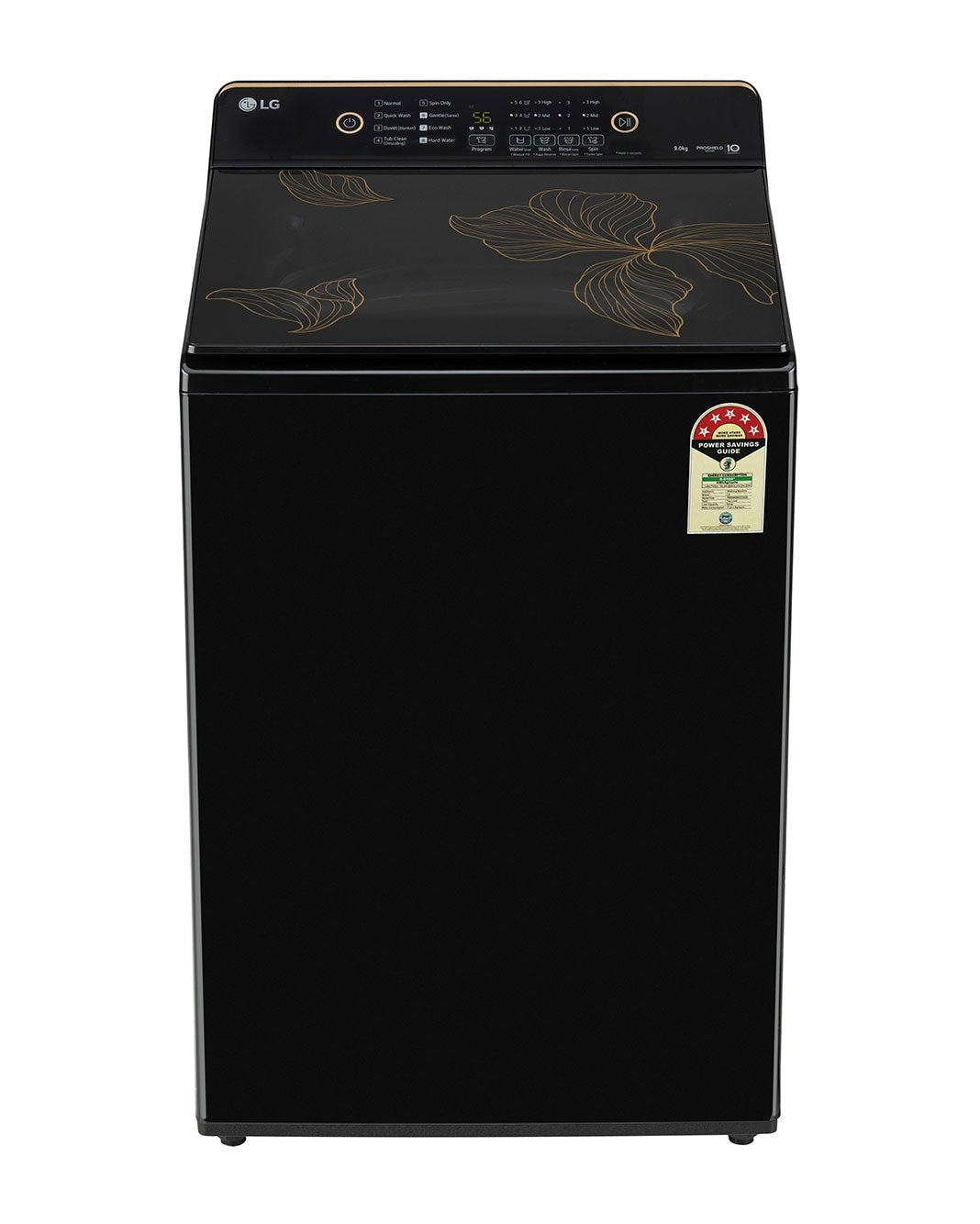 LG T90KMOB1Z 9Kg Fully Automatic Top Load Washing Machine Onyx Black - Front View