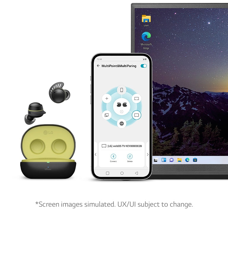 LG TONE Free TF7 IP67 Waterproof UVnano Active Noise Cancelling Wireless Earbuds