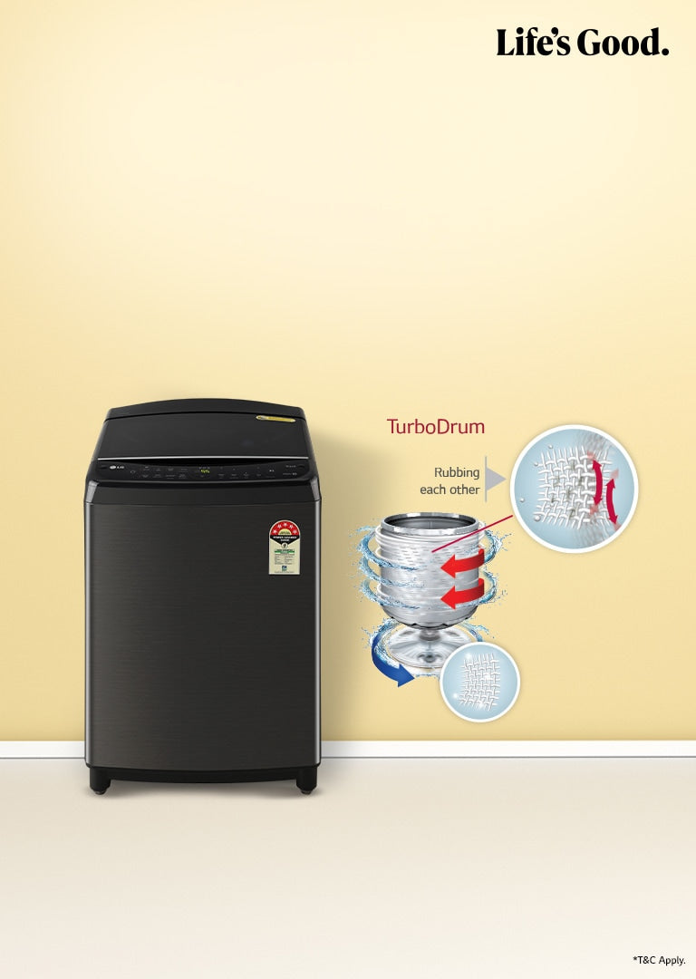 LG 8Kg Smart Inverter Top Load Washing Machine with TurboDrum - Middle Black