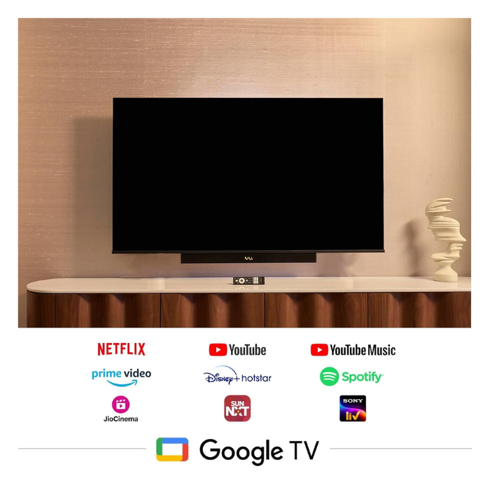 Vu 65‑Inch 4K QLED Google TV with Dolby Atmos Soundbar