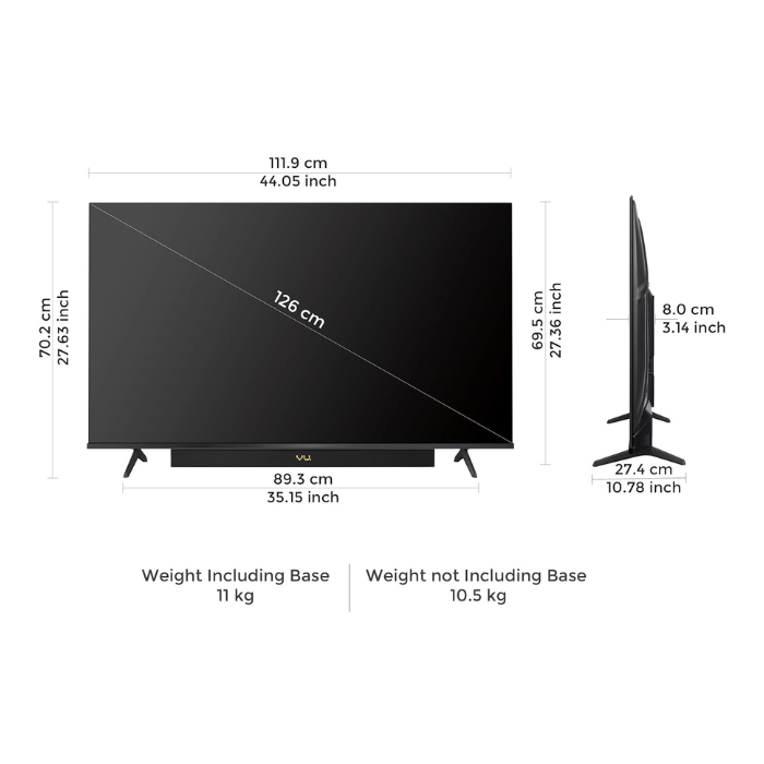 Vu 50-Inch 4K QLED Smart Google TV 50VIBE-DV Dolby Vision 88W Soundbar