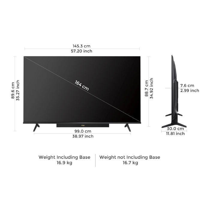Vu 65‑Inch 4K QLED Google TV with Dolby Atmos Soundbar