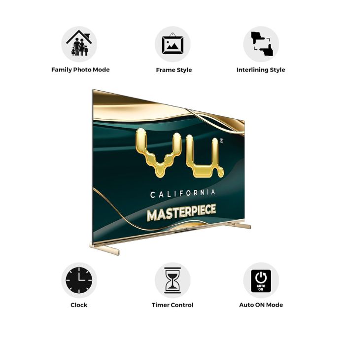 Vu 65MASTERPIECE 65‑inch Armani Gold 4K QLED TV with 144Hz