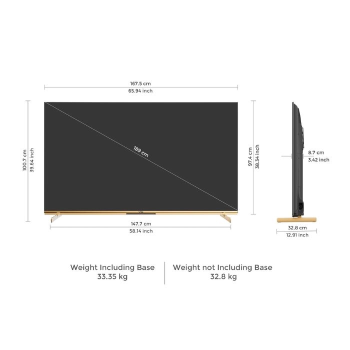 Vu Masterpiece 75-inch Armani Gold 4K QLED TV