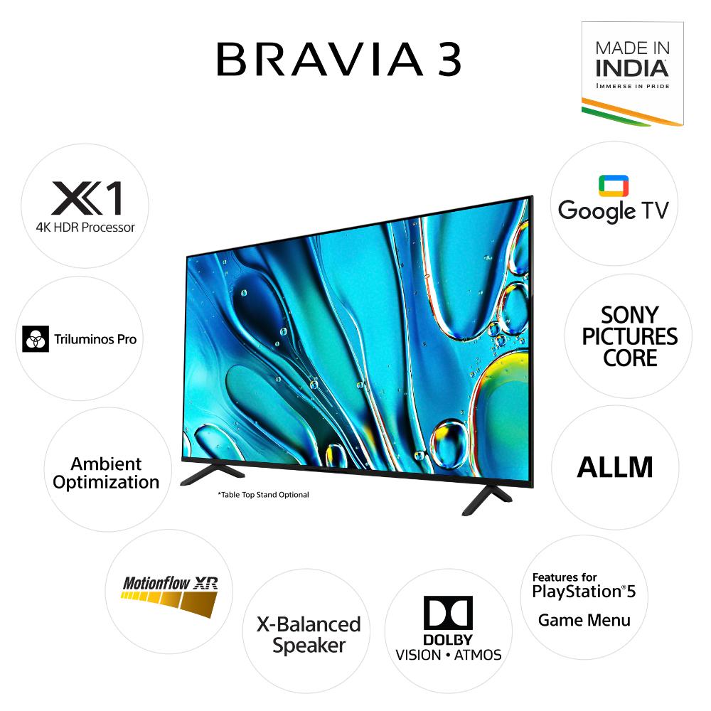 Sony Bravia 3 Series 50-inch 4K Smart LED Google TV Black