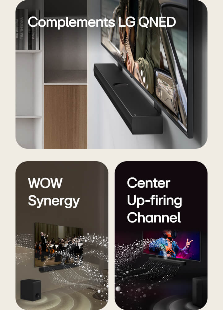 LG S70TY 3.1.1Ch QNED TV Soundbar: Immersive Dolby Atmos Audio with Wireless Subwoofer