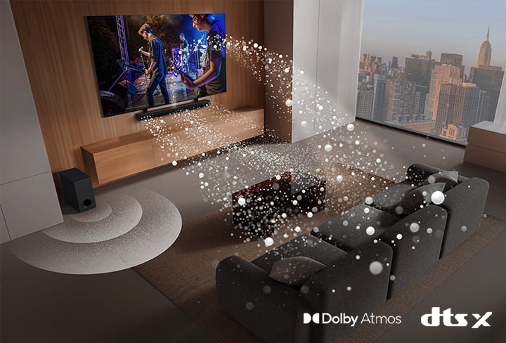 LG S70TY 3.1.1Ch QNED TV Soundbar: Immersive Dolby Atmos Audio with Wireless Subwoofer